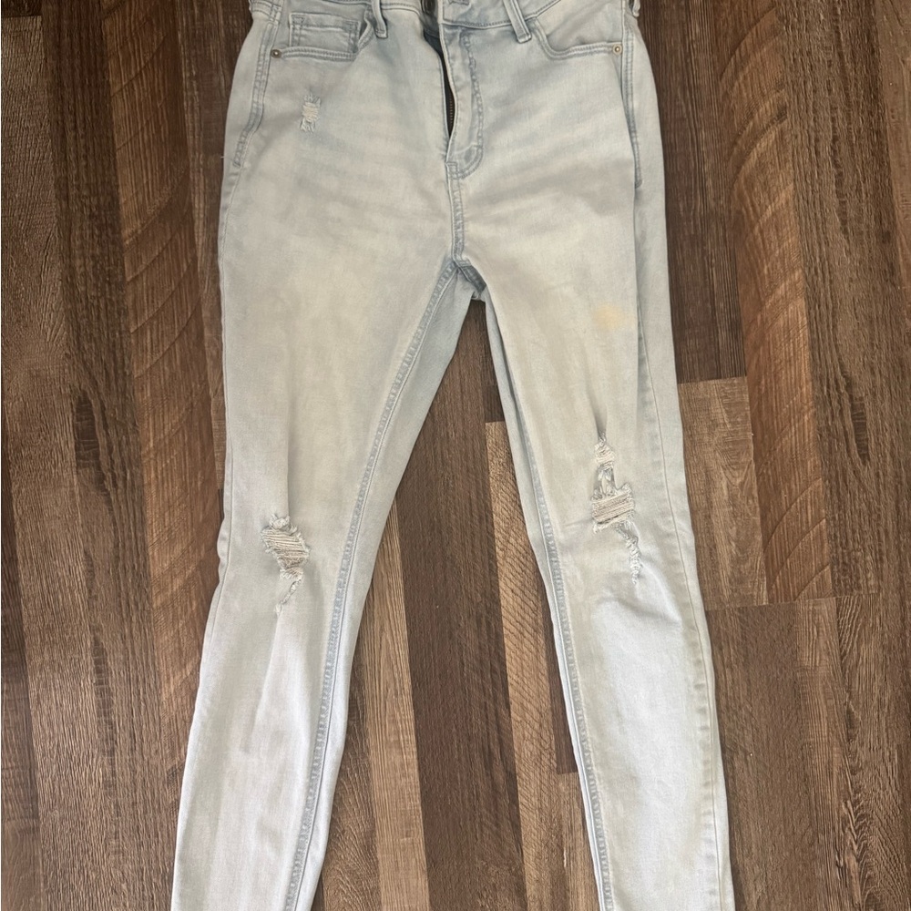Old Navy Blue High Rise Jeans with Distressed Details